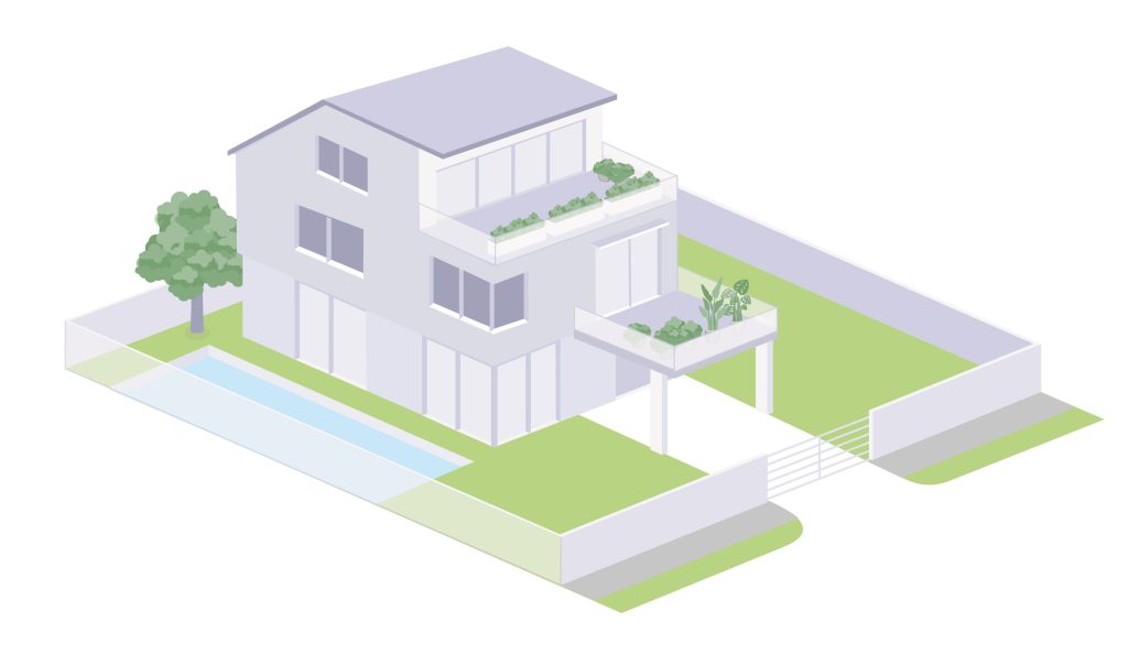 Bungalow House Illustration