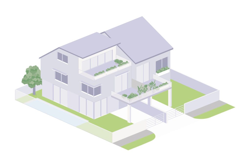 Semi-Detached Houses Illustration