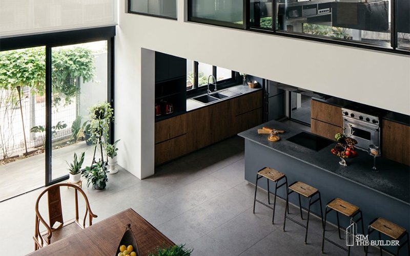 Dining area with kitchen island