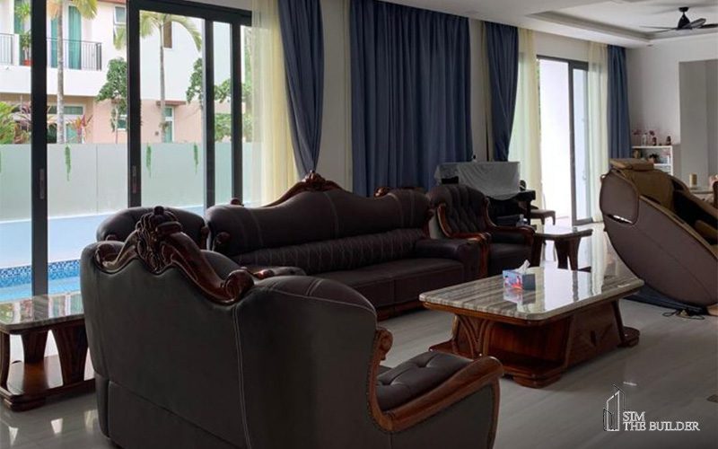 Spacious living area in a landed house in Singapore